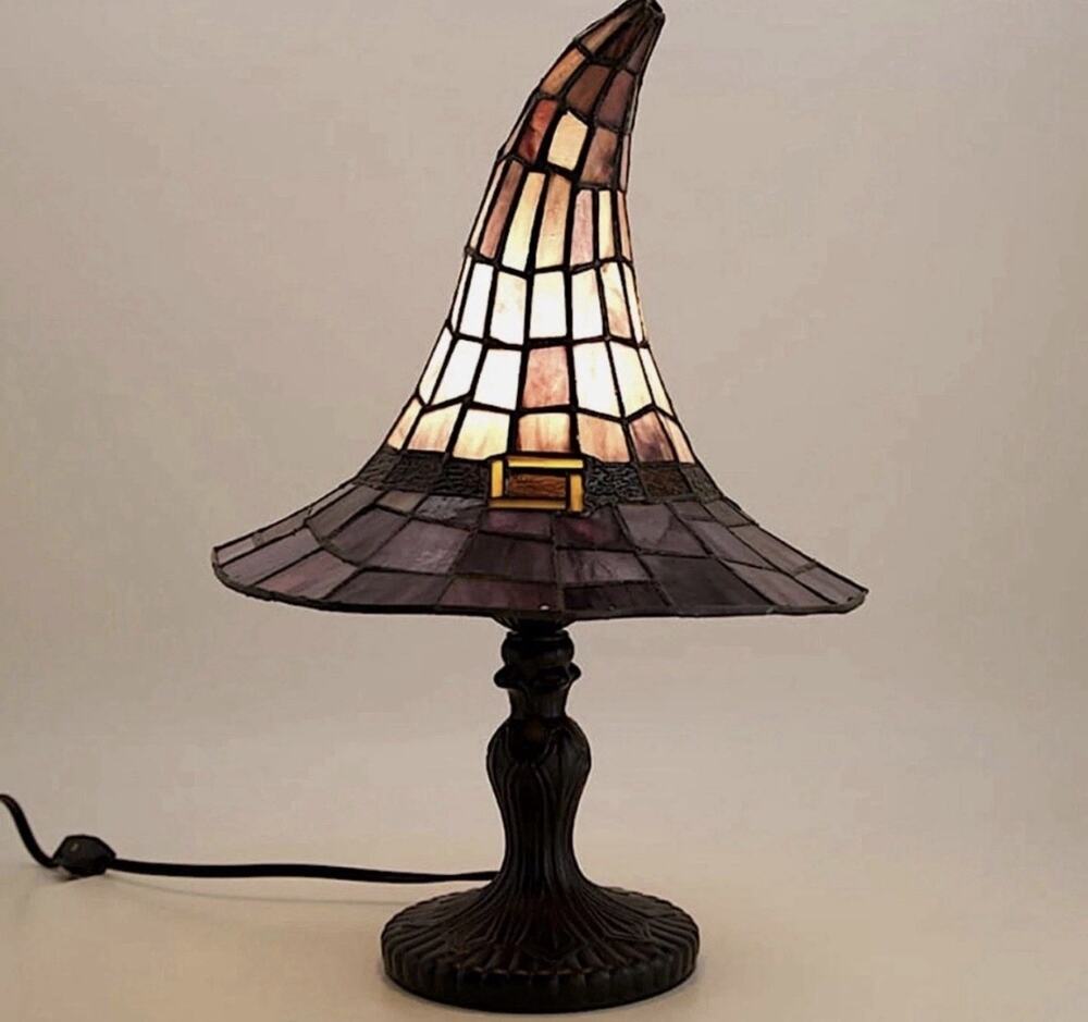 Cracker barrel 2026 STAINED GLASS WITCH HAT LAMP VIRAL HALLOWEEN DECOR